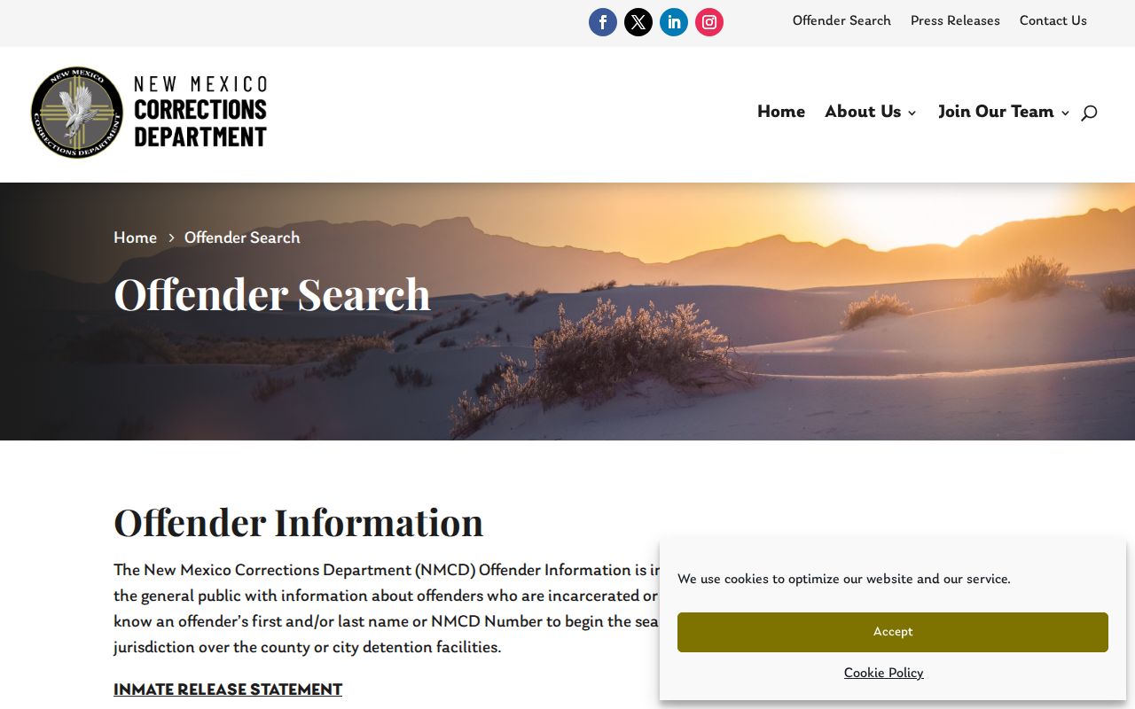 Otero County criminal records NMCD offender search