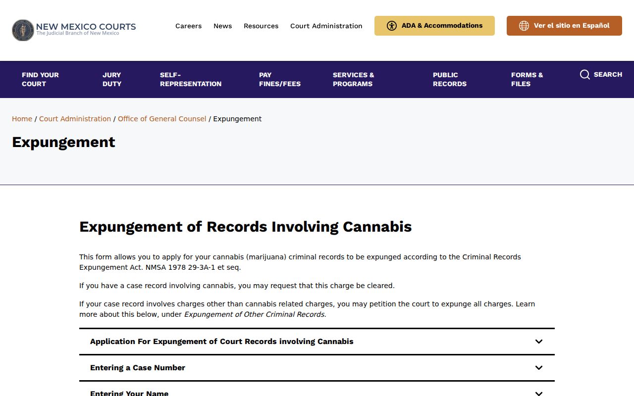 Otero County sex offender record questions and New Mexico Judiciary expungement guidance